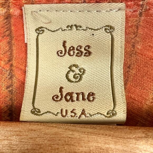 Jess & Jane Womens PXL Artsy Bohemian Maximalist USA Peacock Feather Top Blouse - Picture 6 of 10